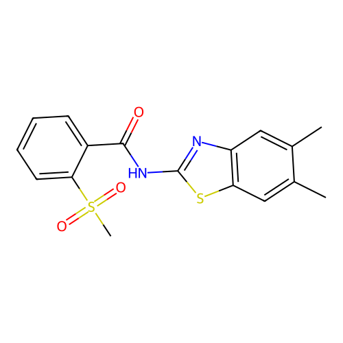 N-(5,6-dimethylbenzo[d]thiazol-2-yl)-2-(methylsulfonyl)benzamide structure