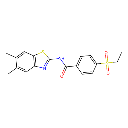 N-(5,6-dimethylbenzo[d]thiazol-2-yl)-4-(ethylsulfonyl)benzamide structure