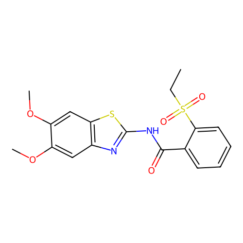 N-(5,6-dimethoxybenzo[d]thiazol-2-yl)-2-(ethylsulfonyl)benzamide structure