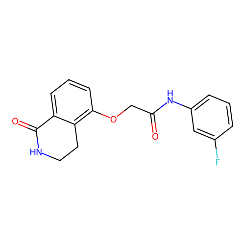 N-(3-fluorophenyl)-2-[(1-oxo-3,4-dihydro-2H-isoquinolin-5-yl)oxy]acetamide structure