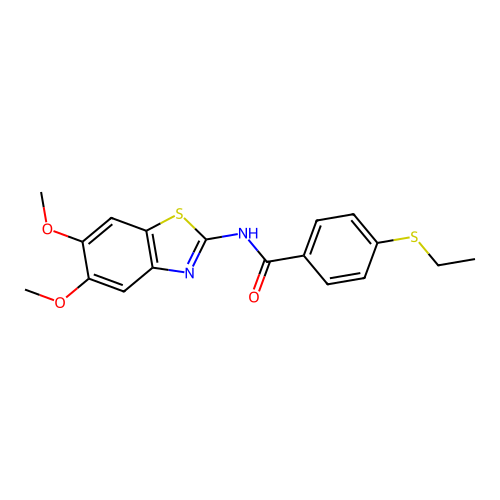 N-(5,6-dimethoxybenzo[d]thiazol-2-yl)-4-(ethylthio)benzamide structure