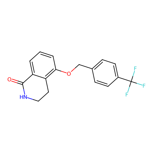 5-((4-(trifluoromethyl)benzyl)oxy)-3,4-dihydroisoquinolin-1(2H)-one structure