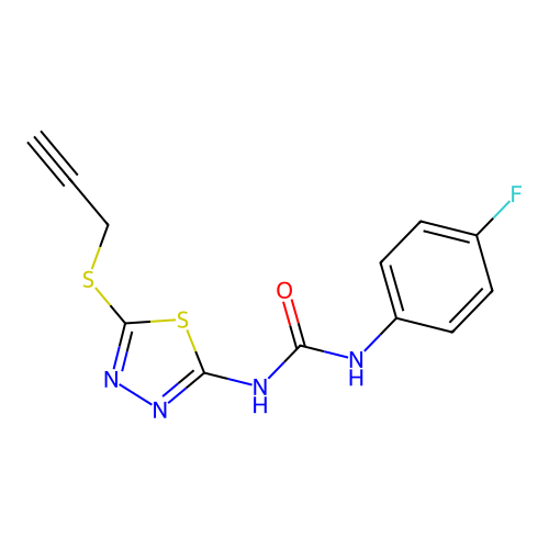 1-(4-Fluorophenyl)-3-(5-prop-2-ynylsulfanyl-1,3,4-thiadiazol-2-yl)urea structure