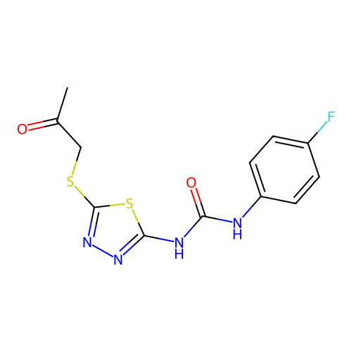 1-(4-Fluorophenyl)-3-[5-(2-oxopropylsulfanyl)-1,3,4-thiadiazol-2-yl]urea structure