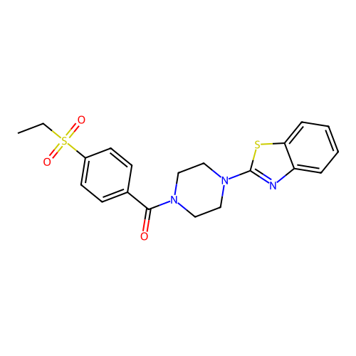 (4-(Benzo[d]thiazol-2-yl)piperazin-1-yl)(4-(ethylsulfonyl)phenyl)methanone structure