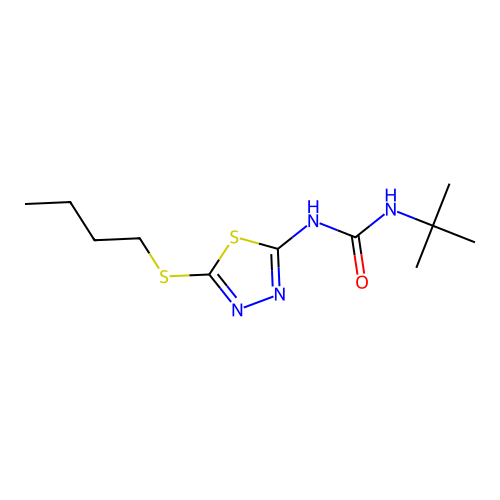 1-Tert-butyl-3-(5-butylsulfanyl-1,3,4-thiadiazol-2-yl)urea structure