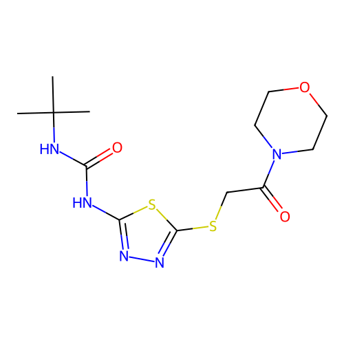 1-(Tert-butyl)-3-(5-((2-morpholino-2-oxoethyl)thio)-1,3,4-thiadiazol-2-yl)urea structure