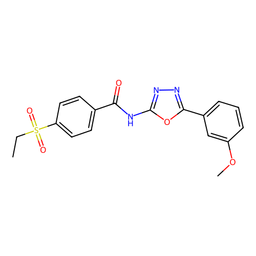 4-ethylsulfonyl-N-[5-(3-methoxyphenyl)-1,3,4-oxadiazol-2-yl]benzamide structure