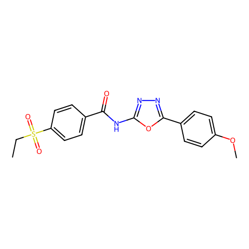 4-ethylsulfonyl-N-[5-(4-methoxyphenyl)-1,3,4-oxadiazol-2-yl]benzamide structure