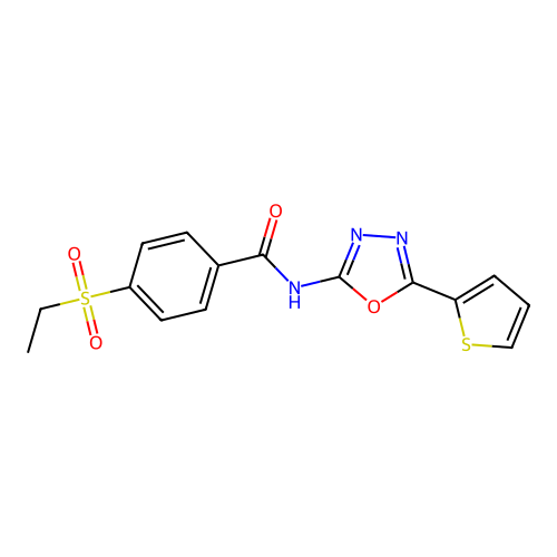 4-ethylsulfonyl-N-(5-thiophen-2-yl-1,3,4-oxadiazol-2-yl)benzamide structure