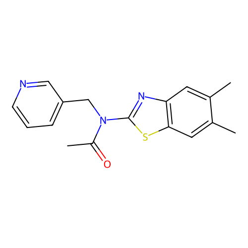 N-(5,6-dimethylbenzo[d]thiazol-2-yl)-N-(pyridin-3-ylmethyl)acetamide structure