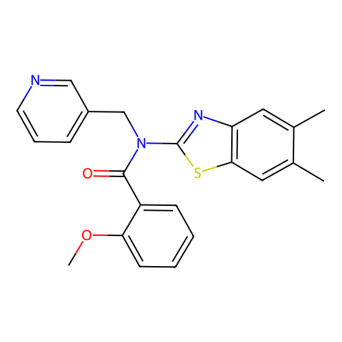 N-(5,6-dimethylbenzo[d]thiazol-2-yl)-2-methoxy-N-(pyridin-3-ylmethyl)benzamide structure