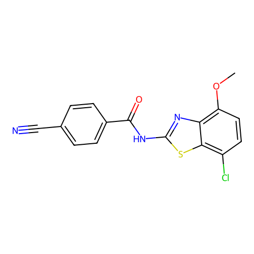 N-(7-chloro-4-methoxybenzo[d]thiazol-2-yl)-4-cyanobenzamide structure