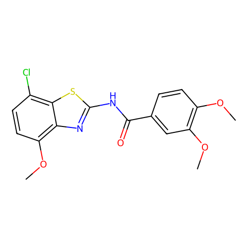 N-(7-chloro-4-methoxybenzo[d]thiazol-2-yl)-3,4-dimethoxybenzamide structure