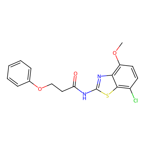 N-(7-chloro-4-methoxybenzo[d]thiazol-2-yl)-3-phenoxypropanamide structure