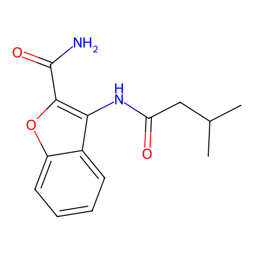 3-(3-Methylbutanoylamino)-1-benzofuran-2-carboxamide structure