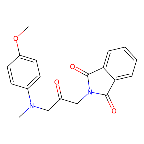 2-[3-(4-methoxy-N-methylanilino)-2-oxopropyl]isoindole-1,3-dione structure