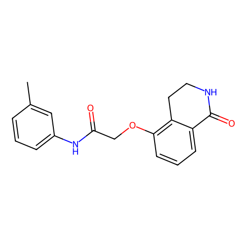 2-((1-oxo-1,2,3,4-tetrahydroisoquinolin-5-yl)oxy)-N-(m-tolyl)acetamide structure