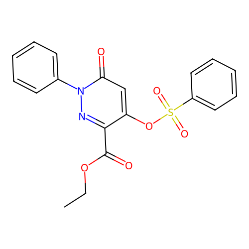 Ethyl 4-(benzenesulfonyloxy)-6-oxo-1-phenylpyridazine-3-carboxylate structure