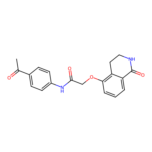 N-(4-acetylphenyl)-2-[(1-oxo-3,4-dihydro-2H-isoquinolin-5-yl)oxy]acetamide structure