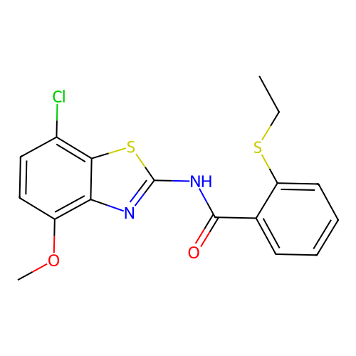 N-(7-chloro-4-methoxybenzo[d]thiazol-2-yl)-2-(ethylthio)benzamide structure