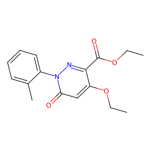 Ethyl 4-ethoxy-6-oxo-1-(o-tolyl)-1,6-dihydropyridazine-3-carboxylate structure