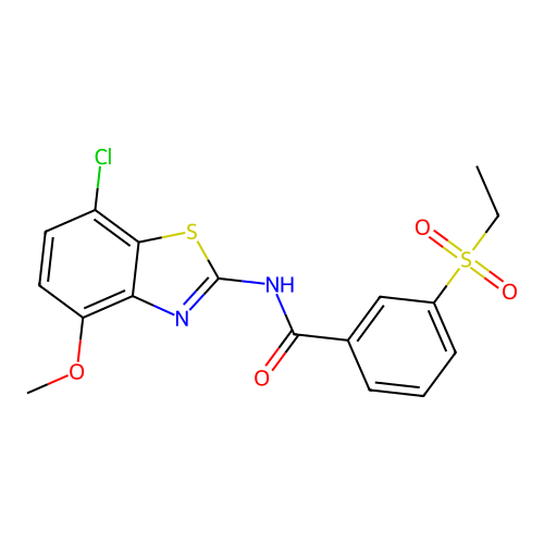 N-(7-chloro-4-methoxy-1,3-benzothiazol-2-yl)-3-(ethanesulfonyl)benzamide structure