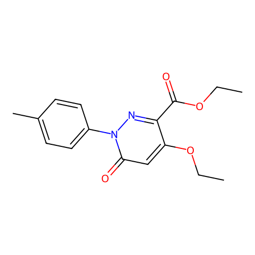 Ethyl 4-ethoxy-6-oxo-1-(p-tolyl)-1,6-dihydropyridazine-3-carboxylate structure