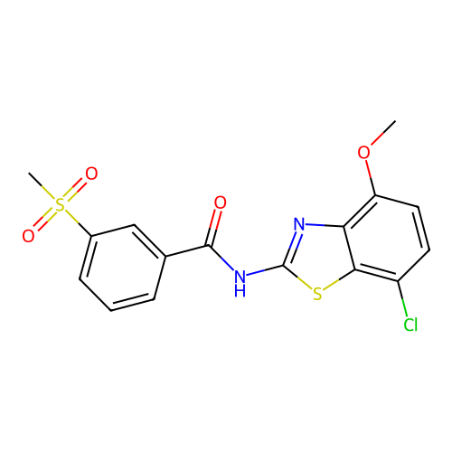 N-(7-chloro-4-methoxybenzo[d]thiazol-2-yl)-3-(methylsulfonyl)benzamide structure