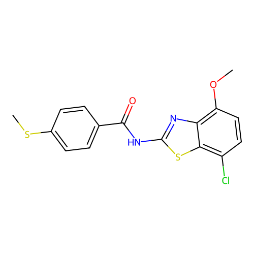 N-(7-chloro-4-methoxybenzo[d]thiazol-2-yl)-4-(methylthio)benzamide structure