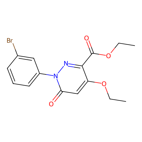 Ethyl 1-(3-bromophenyl)-4-ethoxy-6-oxo-1,6-dihydropyridazine-3-carboxylate structure
