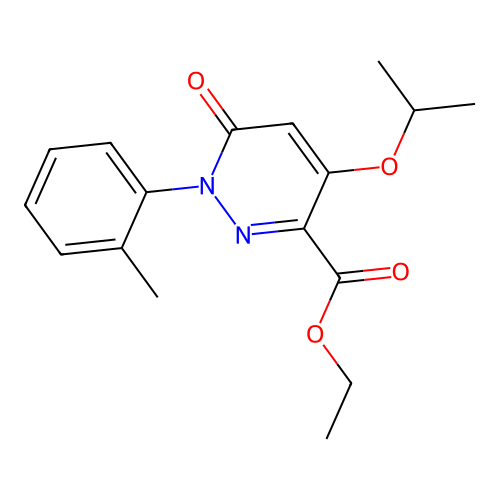 Ethyl 4-isopropoxy-6-oxo-1-(o-tolyl)-1,6-dihydropyridazine-3-carboxylate structure