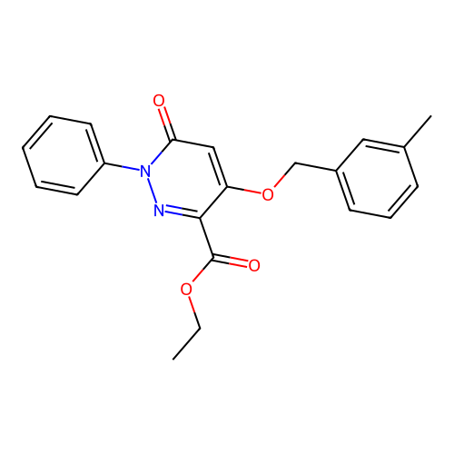 Ethyl 4-[(3-methylphenyl)methoxy]-6-oxo-1-phenylpyridazine-3-carboxylate structure