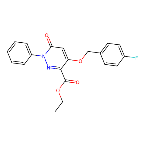 Ethyl 4-[(4-fluorophenyl)methoxy]-6-oxo-1-phenylpyridazine-3-carboxylate structure