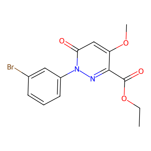 Ethyl 1-(3-bromophenyl)-4-methoxy-6-oxo-1,6-dihydropyridazine-3-carboxylate structure