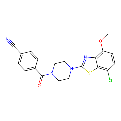 4-(4-(7-Chloro-4-methoxybenzo[d]thiazol-2-yl)piperazine-1-carbonyl)benzonitrile structure