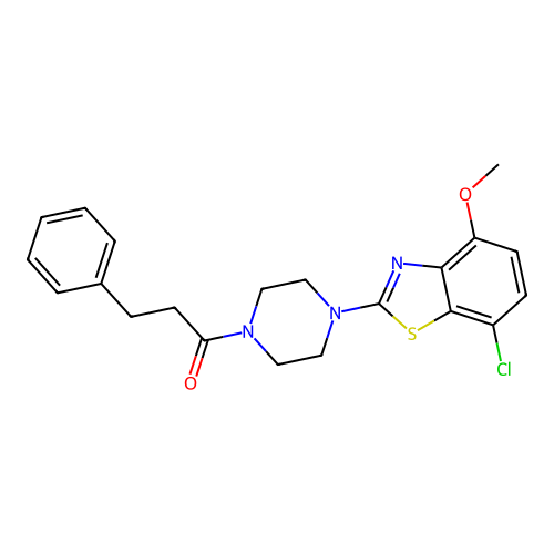 1-[4-(7-chloro-4-methoxy-1,3-benzothiazol-2-yl)piperazin-1-yl]-3-phenylpropan-1-one structure