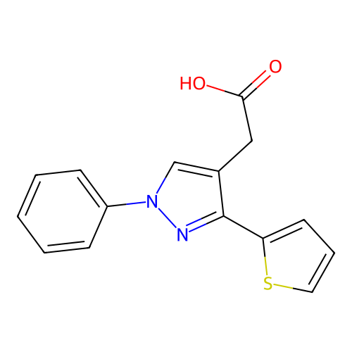1H-Pyrazole-4-acetic acid, 1-phenyl-3-(2-thienyl)- structure