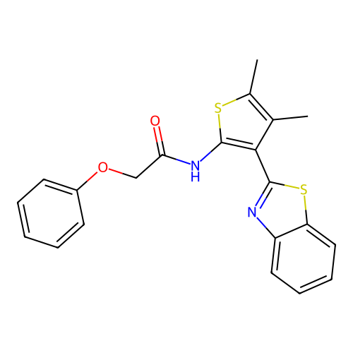 N-(3-(benzo[d]thiazol-2-yl)-4,5-dimethylthiophen-2-yl)-2-phenoxyacetamide structure