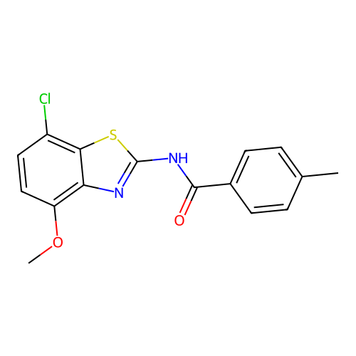 N-(7-chloro-4-methoxybenzo[d]thiazol-2-yl)-4-methylbenzamide structure