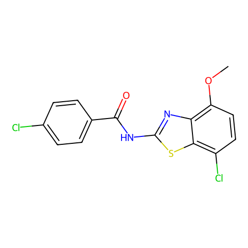 4-chloro-N-(7-chloro-4-methoxybenzo[d]thiazol-2-yl)benzamide structure