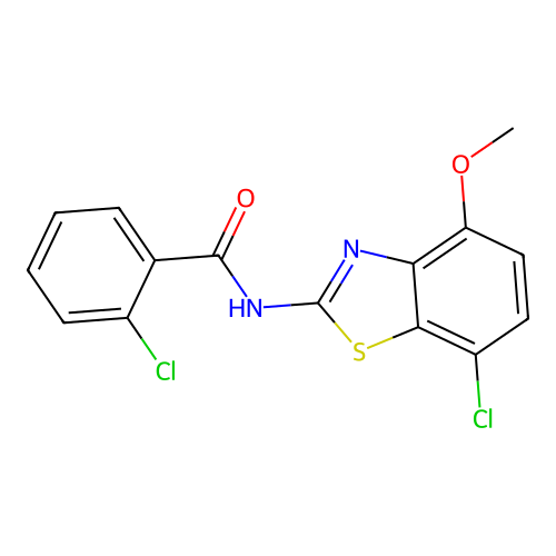2-chloro-N-(7-chloro-4-methoxybenzo[d]thiazol-2-yl)benzamide structure