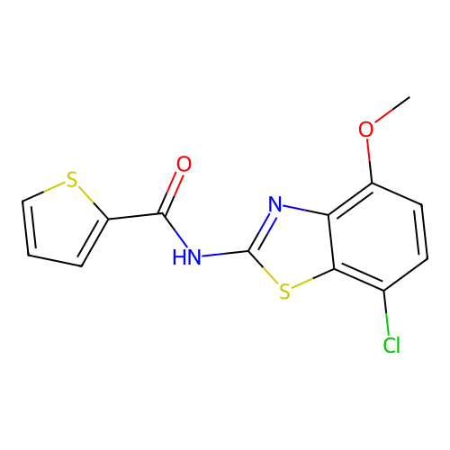 N-(7-chloro-4-methoxybenzo[d]thiazol-2-yl)thiophene-2-carboxamide structure