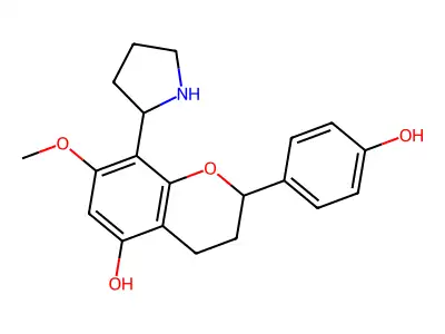 2-(4-Hydroxyphenyl)-7-methoxy-8-pyrrolidin-2-ylchroman-5-ol structure