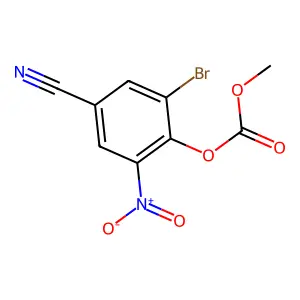Carbonic acid, 2-bromo-4-cyano-6-nitrophenyl methyl ester structure
