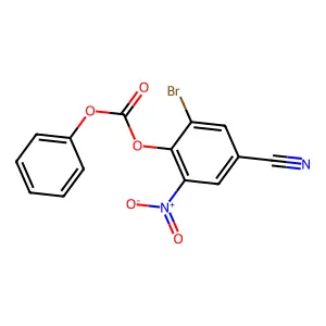 Carbonic acid, 2-bromo-4-cyano-6-nitrophenyl phenyl ester structure