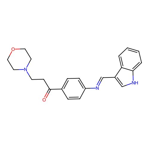 1-(4-((1H-Indol-3-ylmethylene)amino)phenyl)-3-(4-morpholinyl)-1-propanone structure