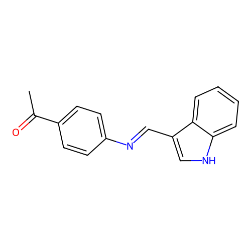 Ethanone, 1-[4-[(1H-indol-3-ylmethylene)amino]phenyl]- structure