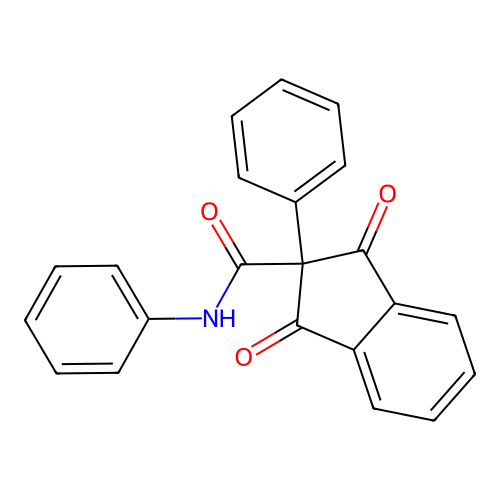 1H-Indene-2-carboxamide, 2,3-dihydro-1,3-dioxo-N,2-diphenyl- structure