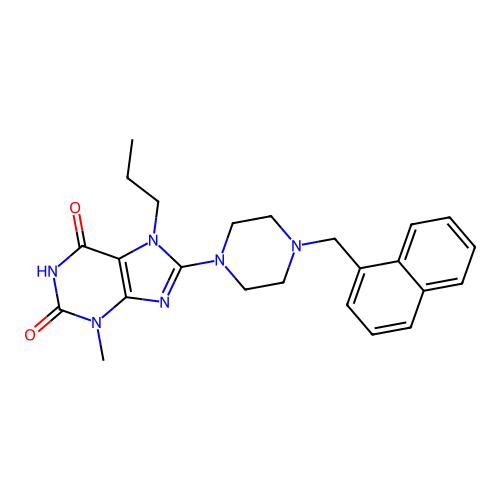 3-Methyl-8-[4-(naphthalen-1-ylmethyl)piperazin-1-yl]-7-propylpurine-2,6-dione structure